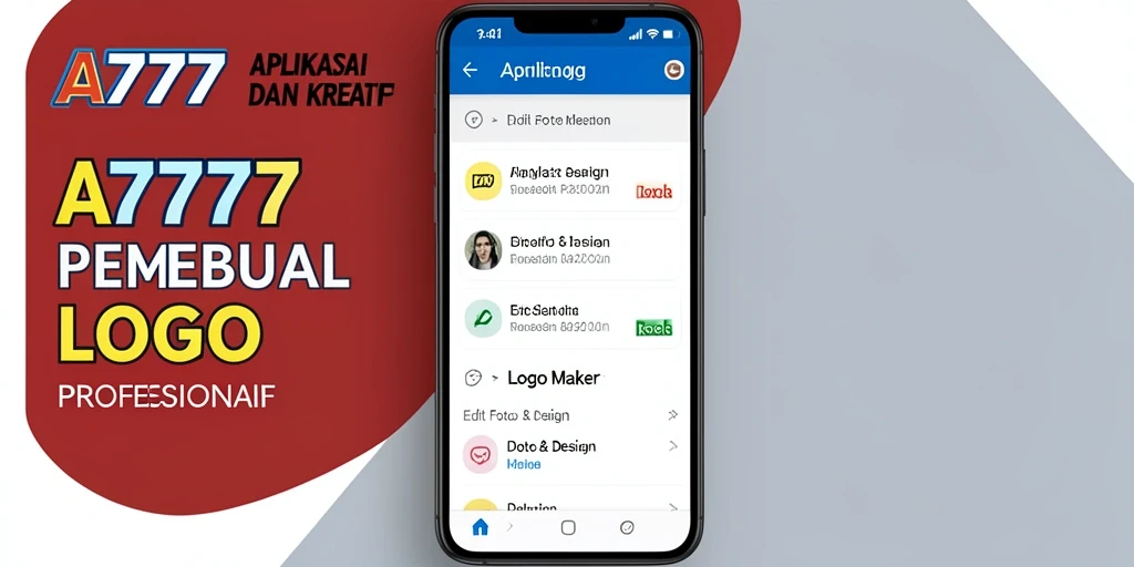 Antarmuka A7777 yang intuitif untuk desain logo.