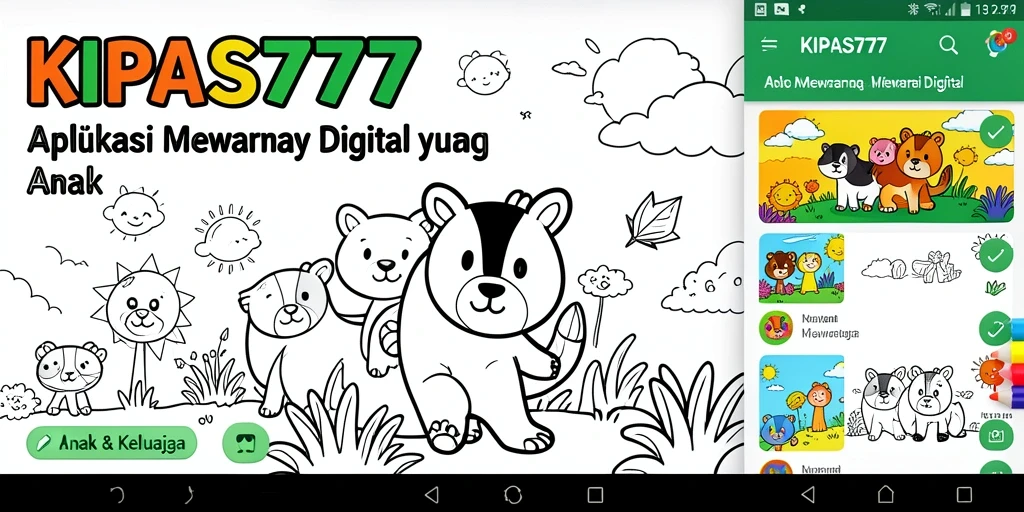 Tampilan antarmuka KIPAS777 saat mewarnai gambar.