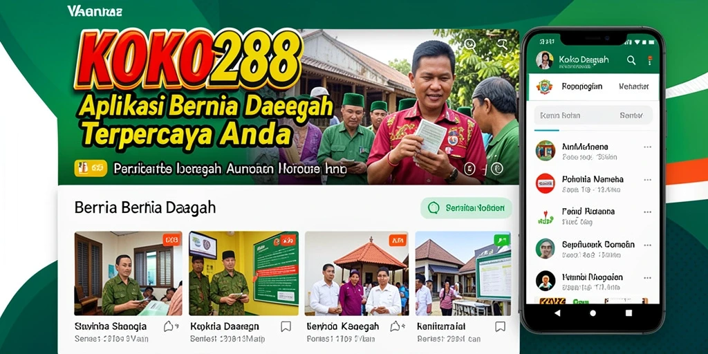 Tampilan antarmuka KOKO288 dengan berita daerah terkini.