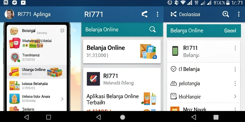 Antarmuka aplikasi RI771 untuk belanja online yang user-friendly.