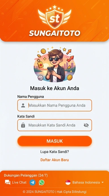 Tampilan halaman login sungaitoto
