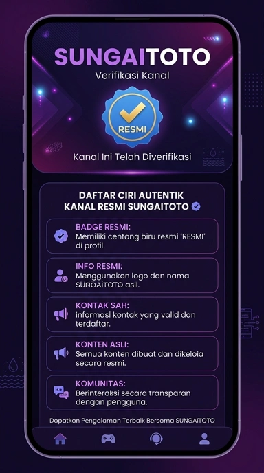 Tampilan kanal resmi sungaitoto